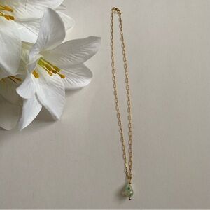 18K Gold Filled Paperclip Chain Necklace with Pendant